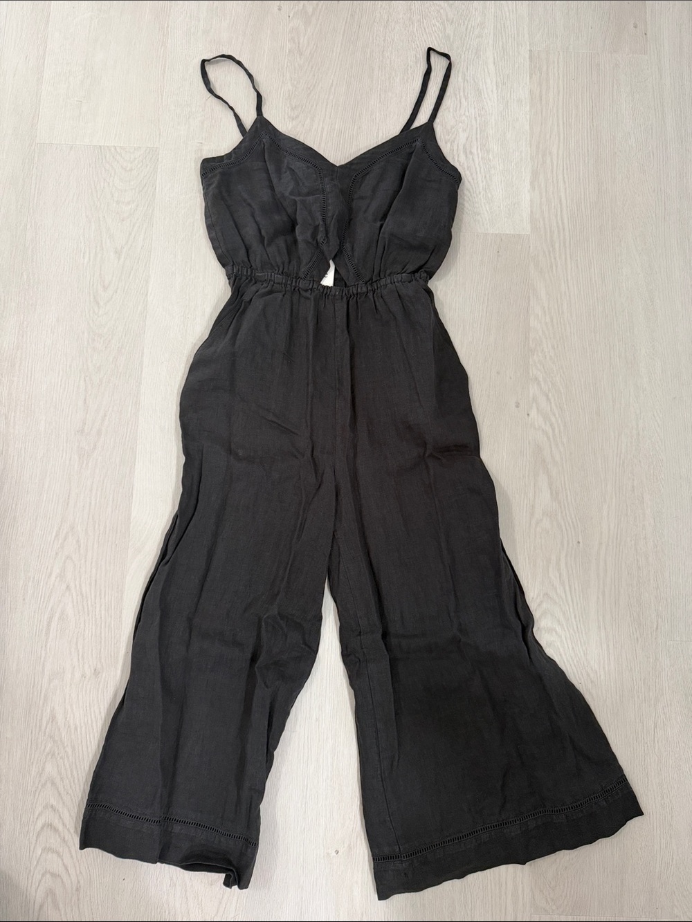 Joie Black Sleeveless Wide-Leg Jumpsuit